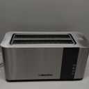 Mueller UltraToast Full Stainless Steel Toaster 4 Slice, Long Extra-Wide Slots for Bagels and Waffles, 6 Browning Levels, LED Display, Cancel/Defrost/Reheat Functions & Removable Tray, Kitchen Gadgets