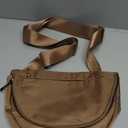 WOOMADA Checkered Crossbody Bag Bum Bag for Women, Fanny Pack Checkered Purse, Belt Bag with Shoulder Strap(Caramel)