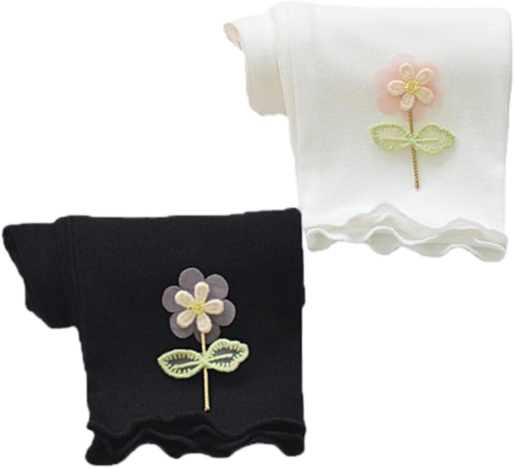 WEONEDREAM 2 Packs Girls Capris Leggings Breathable Soft Toddlers Cropped Pants for Summer (056-black-white)