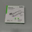 Belkin BoostCharge Braided Lightning Cable - 6.6ft/2M - MFi Certified Apple iPhone Charger USB to Lightning Cable 6ft - iPhone Cable - iPhone Charger Cable - Apple Charger - USB Phone Charger - White