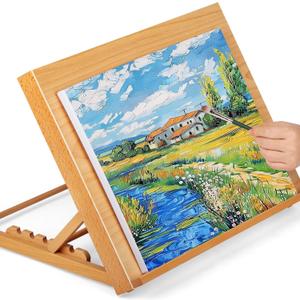 5-Position Tabletop Easel, Adjustable Angle Drafting Table Easel Drawing and Sketching Board, 18 1/2 Inches by 14 1/8 Inches, Large