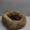 INVENHO Small Dog Bed Washable Orthopedic Calming Warming Durable Pet Bed with Anti-Slip Bottom (S (20"x19"x6"), Dark Brown)