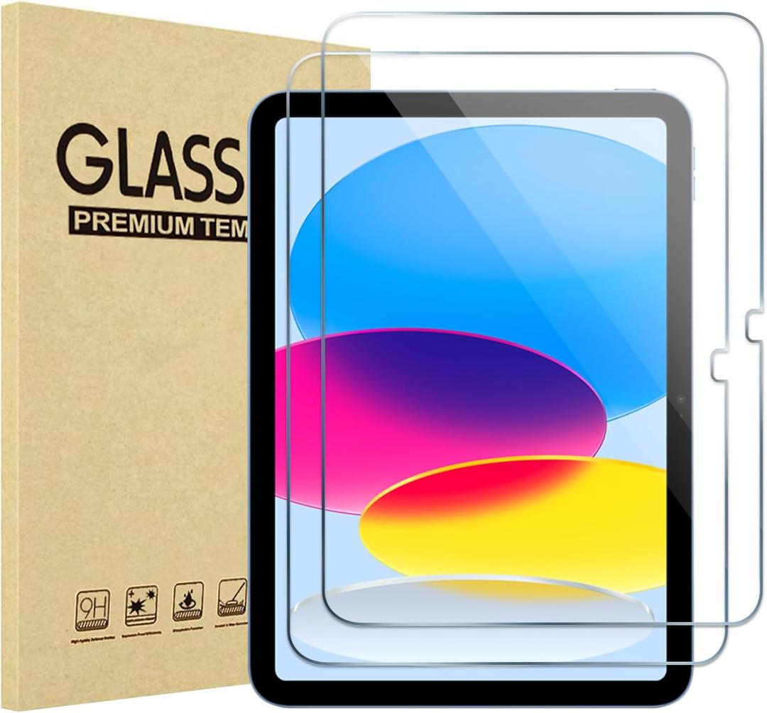 ProCase 2 Pcs Screen Protector for iPad A16 2025 11th Generation 11 Inch/iPad 10th 2022 10.9 Inch, Tempered Glass Film Guard -Clear