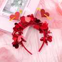 Valentines Day Headband for Kids Hearts Red Headbands for Girls Pink Glitter Cupid Costume for Women Valentine Decoration(Small)