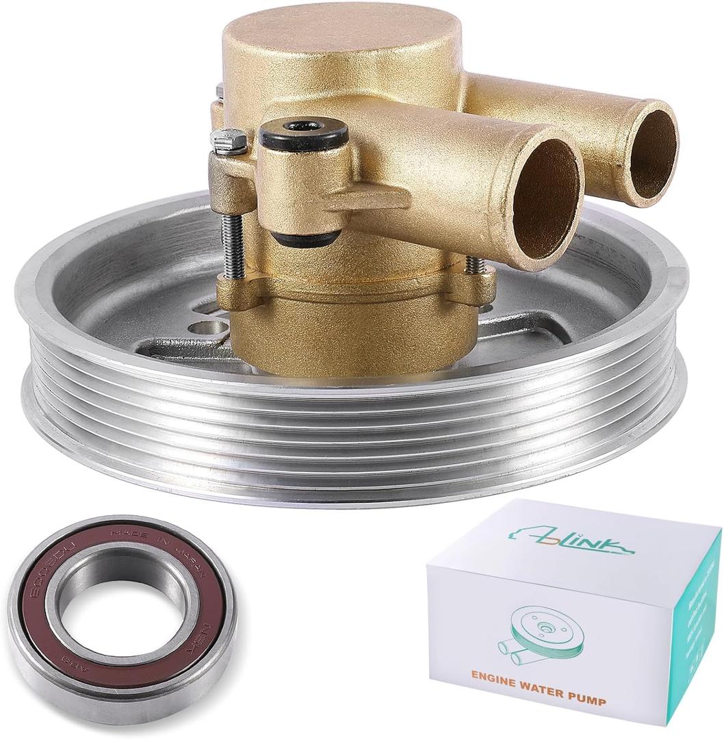 21212799 (NSK Bearing) Raw Sea Water Pump For Volvo Penta 4.3L 5.0L 5.7L V8 V6 GXI GL Replace 3812519 Crankshaft Mounted Sea Water Pump