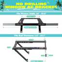 Marudina Extended Window AC Bracket,No-Drill Adjustable,Up to 300lbs | Larger Adjustment Range, Fits Single/Double Hung Windows, Quick Installation & Removal, AC Brackets for 5000-24000 BTU Units