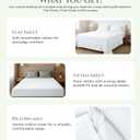 ROYALE LINENS 100% Organic Cotton Twin XL Sheet Set - 16" Deep Pocket Bed Sheets - White Bed Sheets - Sbanas Twin XL - 1 Flat, 1 Fitted & 1 Pillowcases - White Sheet Set - Cotton Bedding Sets