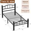 Twin XL Bed Frame, Noise-Free Design & Underbed Storage Heavy Duty Metal Bed Frames with Headboard No Box Spring Needed/Tool-Free Assembly