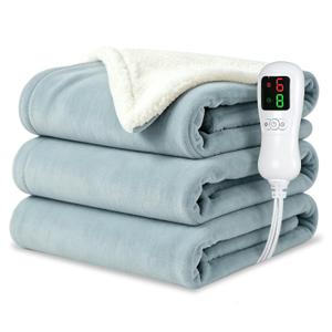 Electric Blanket Full Size 72"x84",Heating Blanket, Soft Flannel Heated Blanket, 9 Heating Levels,1-9 Hours Auto Off, Fast Heating, Overheat Protection, Machine Washable,Gifts for Woman, Gray