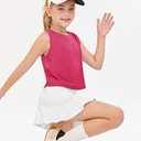 Haloumoning Girls Athletic Tank Tops Kids Racerback Sleeveless Workout Running Sports Shirts 514 Years Rose Red 150
