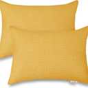 Toddler Pillowcases for 14"x20" Pillow 2 Pack, Muslin Small Toddler Baby Kids Travel Pillow Covers for Boys Girls with Envelope Closure (Mustard Yellow, 14 x 20 Inch)