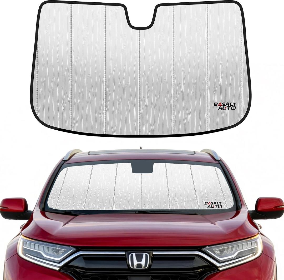 2017-2022 CR-V Windshield Sun Shade Compatible for 2017-2022 Honda CR-V Silver Reflective Foldable Front Sun Visor Sunshade Protector with Storage Bag Keep Interior Cool