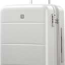 Hanke Expandable Carry On Luggage 22x14x9 Airline Approved, 20 Inch Hardside Luggage with Spinner Wheels, All-PC Hard Shell Carry-On Suitcase, Lightweight & TSA Approved (Smoke White, 46L)