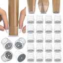 24PCS Silicone Chair Leg Floor Protectors for Hardwood Floors, Thicken Rubber Chair Leg Cap Covers, Non Slip Furniture Leg Pads to Protect Wood Tile Floors from Scratches and Reduce Noise, Black
