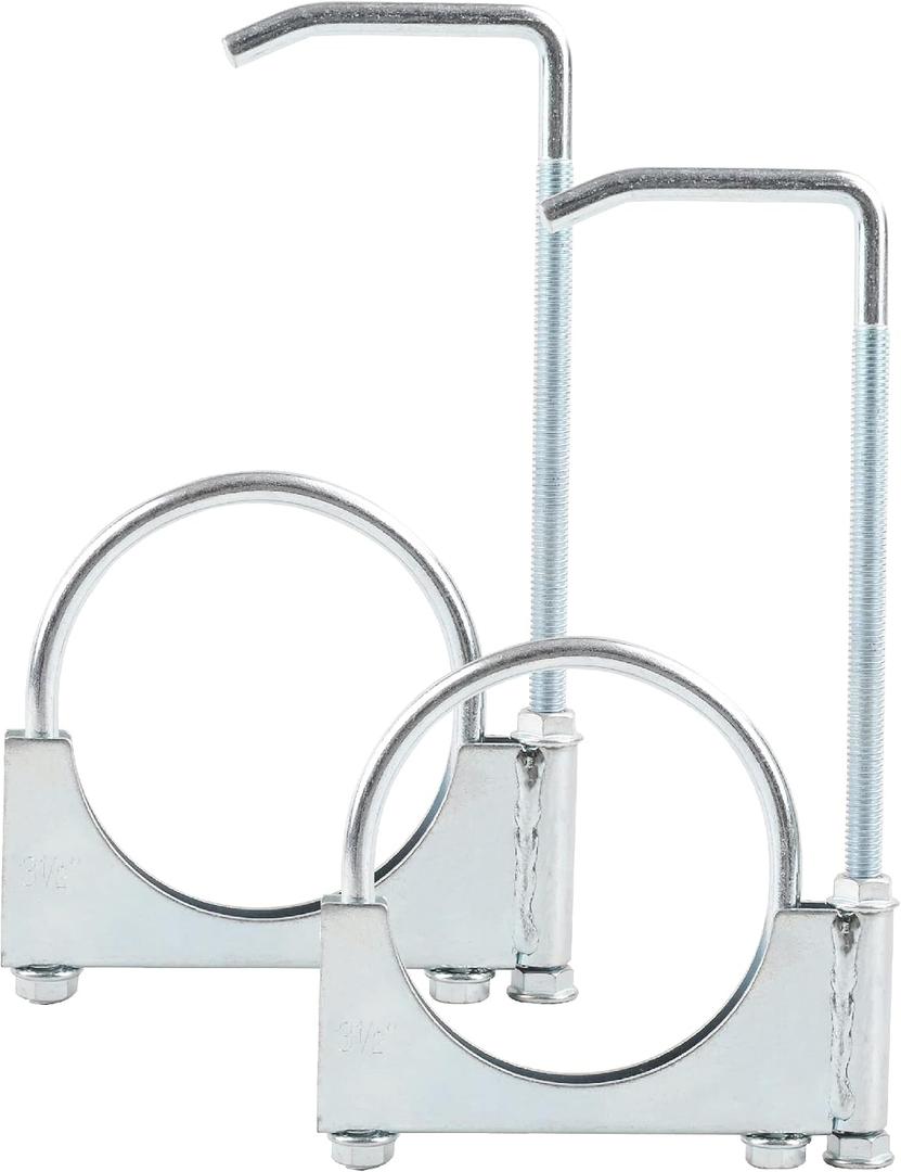 Universal Exhaust Hanger - 2PCS Clamp On Exhaust Pipe Fitting 3.5"