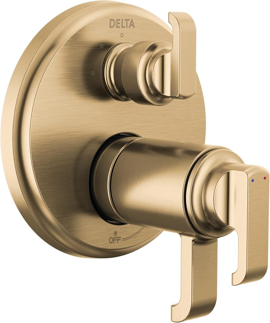 Delta Faucet Tetra 17T Series Gold 3-Setting Integrated Diverter Valve Trim Kit, Gold Diverter Valve Trim Kit, Shower Trim Kit, Lumicoat Champagne Bronze T27T889-CZ-PR (Valve Not Included)