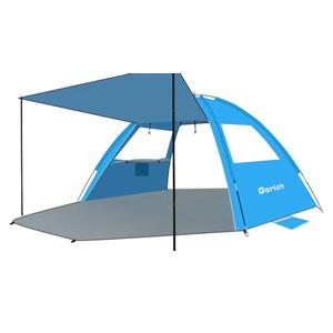 Gorich Beach Tent with Canopy - Easy Setup 3-4/5-6/7-8 Person Portable Sun Shelter, UPF 50+ UV Protection Sun Shade, Lightweight & Compact Beach Cabana for Family Travel
