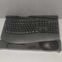 Wireless Keyboard and Mouse Combo, 2.4G Full Size Wave Keys Ergonomic Keyboard with Wrist Rest, Phone Holder, 3-Level DPI Wireless Silent Mouse with 6-Buttons, for Windows, Mac OS, Laptop, PC (Black)