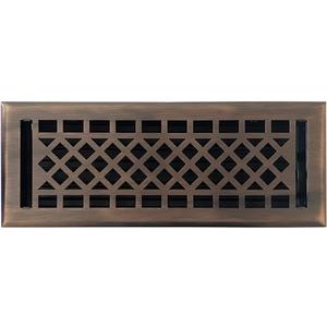 Empire Register Co, Vent Cover - 4x12 inch, Art & Craft Design, Antique Copper Finish, Heavy Duty Floor Vent Covers, Metal Damper Attached Vent Covers for Home Floor only