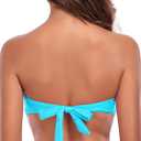 Ocean Blues Women's Sky Blue Strapless Swimsuits for Women Bandeau Bikini Top Tie Back Halter Bathing Suit Top Suit Top, (Size Small)