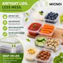 Snack Pack Containers, Reusable 2 Compartment Condiment Containers with Lids, Ideal for On-the-Go Mini Sauce Boxes & Snack Prep Containers for Kids and Adults, BPA-Free