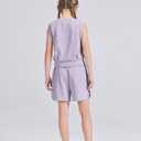 Girls 2 Piece Outfits 2025 Trendy Clothes Summer Cute Sleeveless Tops Shorts Clothing Sets Activewear (Purple)