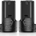 KIMO 2 Pack of 12V 2.0Ah Lithium-Ion Battery for KIMO 12V Ratchet Wrench, Brad Nailer, Drill Driver, Compatible with KIMO 12 Volt Power Tools