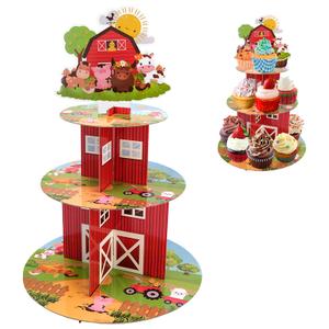 Halloween Cupcake Stand - 3 Tier Cupcake Tower Hhalloween Black Cat Pumpkin Ghost Decorations Dessert Holder for Table Display Party Decor