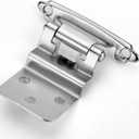 Ravinte 50 Packs (25 Pairs) 3/8" Inset Satin Nickel Cabinet Hinge,Self Closing Hinges for Kitchen/Bathroom/Furniture Cabinets & Doors,Decorative Cabinet Hardware Kitchen Cabinet Hinge with Door Bumper