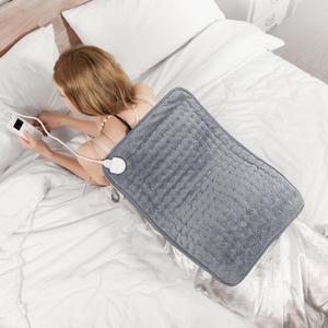 Heating Pad for Back, Neck, and Cramps, 20"x24" Electric Heat Pad with Moist/Dry Heat, 6 Heat Settings & Auto Shut-Off, Soft Flannel, Pain Relief for Men and Women (Gray)