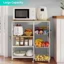 HapiRm Rolling Kitchen Microwave Cart - 4 Tier Microwave Table Stand with Pull-Out Baskets, Coffee Bar Baker's Rack with Wheels Rolling Storage Cart Organizer Shelf for Living Room Office, Balcony