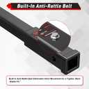 TYT 18" Trailer Hitch Extension, Fits 2 inch Receiver Tube,with 5/8" Advanced Hitch Pin 2-Pack, 3500 lbs GTW / 350 lbs TW