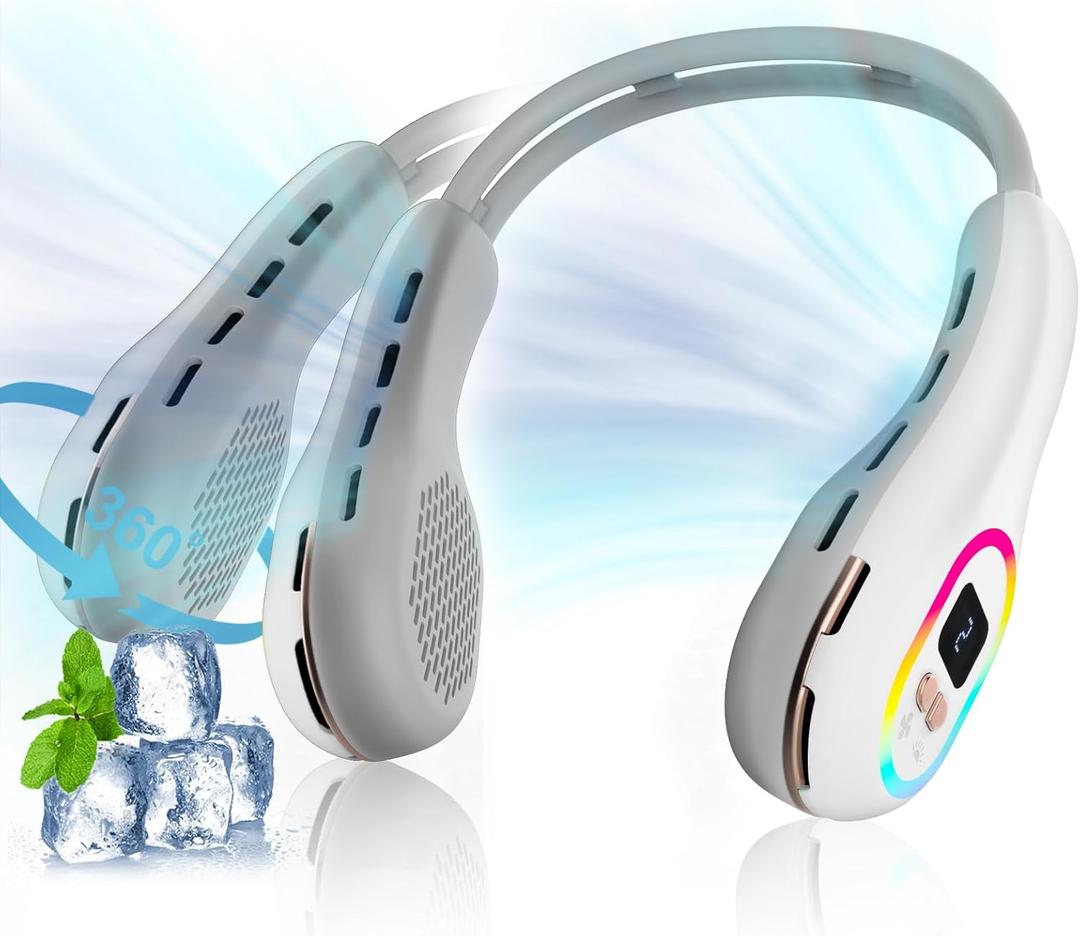 VEKK Portable Neck Fan 360 Wind Direction Adjustment Bladeless Neck Fan, 6000 mAh Battery Operated Wearable Personal Fan, Flexible Cooling Fan for Outdoor & Indoor Activities and Travel (white) VEKK Portable Neck Fan 360 Wind Direction Adjustment Bladeless Neck Fan, 6000 mAh Battery Operated Wearable Personal Fan, Flexible Cooling Fan for Outdoor & Indoor Activities and Travel (white)