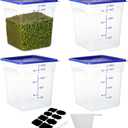 BIEAMA 4 Pack Food Storage Containers, 18 Quart Square Commercial Food Containers with Lids, NSF, Polycarbonate, Clear