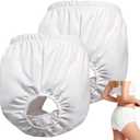 2-Pack Waterproof Reusable Adult Diaper Cover, S, for Women & Men | White Washable Adult Rubber Pants - Incontinence Protective Underwear,Leak-Proof Design Soft Noiseless Cloth-Like for Seniors