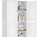 VASAGLE Floor Storage Cabinet, Shaker Cabinet with 2 Adjustable Shelves, 4 Doors, Tall Freestanding Organizer Unit, for Kitchen Bathroom Living Room, Cloud White UBBC553WH01S, 23.6" W X 42.7" H X 11.8" D