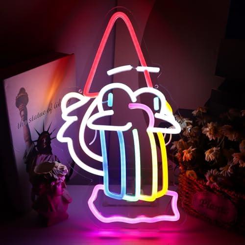 ASDGGBL Gravty Fall Neon Sign Rainbow Carson Neon Gnome Decor Anime Room Decorate Wall Decor USB Powered Gamer Gifts for Teens Boys Kids