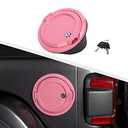 Linskip Locking Fuel Filler Cap for 2018-2025 Jeep Wrangler JL 4XE - Gas Cap Cover for Sport, Rubicon, Sahara Models, Exterior Accessories(Pink)