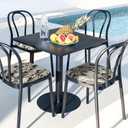 LVTXIII Set of 4 Outdoor Chair Cushions for Patio Furniture, Water Repellent Patio Chair Cushions 17"x16" with Ties, U-Shaped Dining Chair Pads for Garden Kitchen Use, Paisley Black