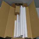 YNL Shower Curtain Rod 34-82 Inches (2.8-6.8ft) Adjustable Spring Shower Rod No Drilling, Non-Slip, Never Rust, Stainless Steel, Suitable for Bathroom Window Living room, White