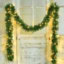 DearHouse 16.4 Foot Christmas Garland Decorations with 50 LED Light, Green Holiday Decor for Outdoor or Indoor Home Garden Artificial Greenery, or Holiday Party Decorations