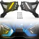 A & UTV PRO Front Lower Accent Panel & LED Light Kit for Polaris Slingshot S SL 2020-2024, Daytime Running Light & Yellow Turn Signal Accessories, Replace OEM # 5454402, 5454401, 2884606