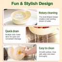 Snail-Shaped Drain Basket Automatic Vegetable and Fruit Washer, Rotating Washing Bowl with Strainer, Berry Washer Spinner Basket, Portable Fruit Cleaning Drain Tool for Home Kitchen (Yellow)