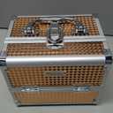 FRENESSA Makeup Case Train Case Portable Makeup Box with Mirror Lock Box Travel Cosmetic Train Cases Hard Makeup Organizer for Nail Craft Storage Vanity Rose Gold