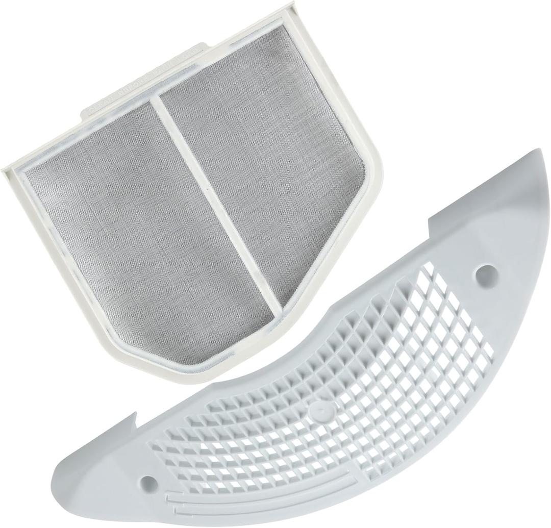 W11117302 W10120998 Dryer Lint Filter Kit, Lint Screen & Grille Replacement for Select Whirlpool Kenmore Maytag KitchenAid Roper Amana Dryers, Replaces W10049360 8544723
