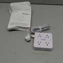 Surge Protector Power Strip - CHCORE 5Ft Braided Extension Cord with 8 Outlets with 4 USB (2 USB C) Charging Ports, Flat Plug Multi Plug Outlet Extender Charging Station for Home Office, ETL, White