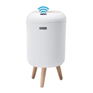 Feidash Intelligent Automatic 10L Waste Bin for Bathroom, Narrow Design with Lid, Plastic Waste Bin, Sensor Activation (White)