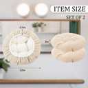 Bar Stool Covers Set of 2, Stool Covers Round with Elastic Band Pad, Soft Stool Seat Covers, Nonslip and Washable, 12 Inch, Beige