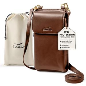 Claasico Crossbody Phone Purse for Women  RFID Phone Case Wallet w/Magnetic Closure & Separate Zipper Pocket Crossbody Bag