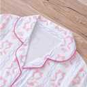 WDIRARA Women's 2 Piece Bow Cherry Print Pajama Set Short Sleeve Button Down Shorts Sleepwear Pjs (Pink, XL)